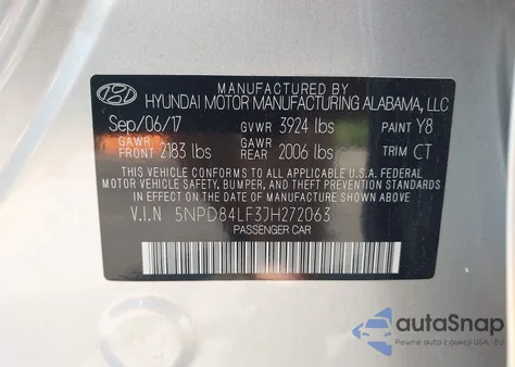 2018 Hyundai Elantra Sel из США, поврежденный, VIN 5NPD84LF3JH272063